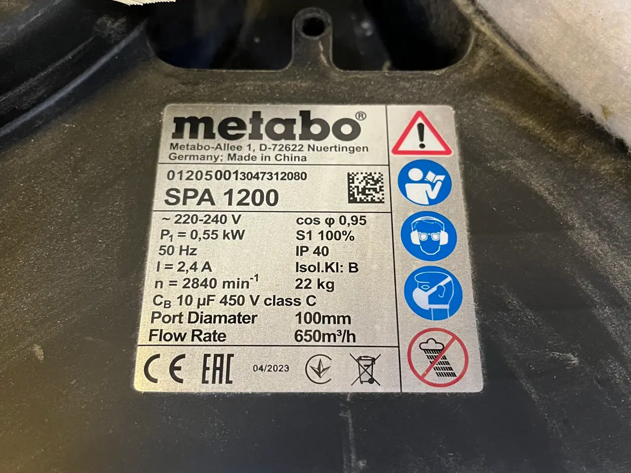 Billede 3 - Spånsugningsanlæg Metabo 