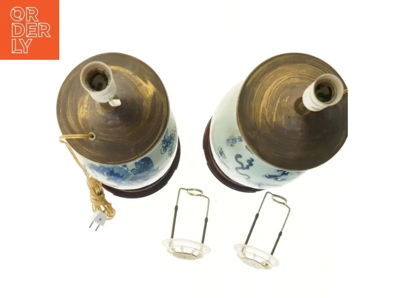 Billede 2 - Par af antikke bordlamper (str. 66x20 cm)