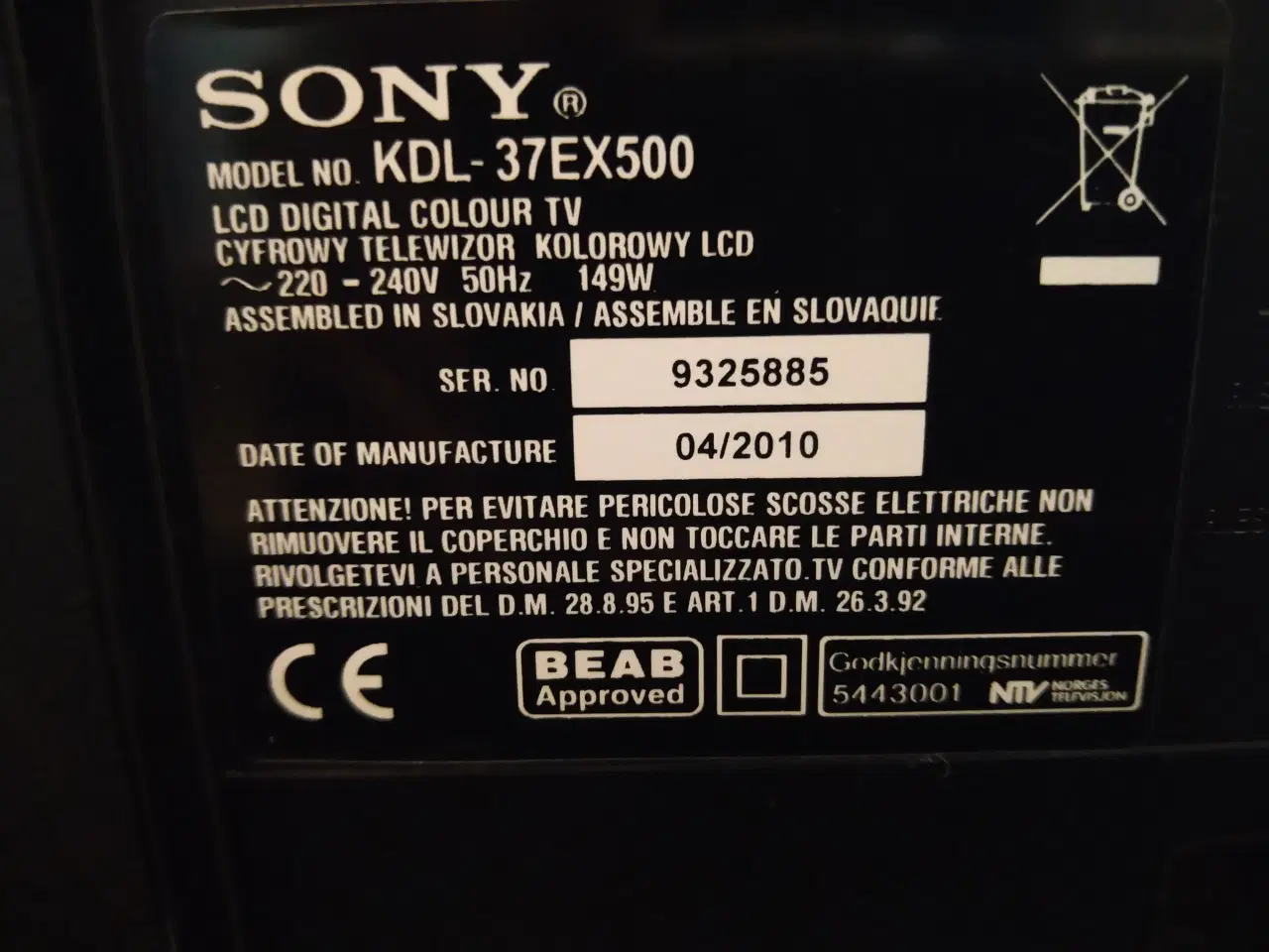 Billede 3 - Sony tv 37"