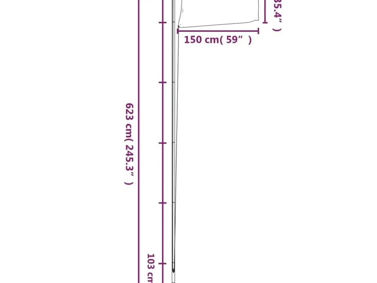 Billede 6 - Danmark flag og flagstang 6,23 m aluminium