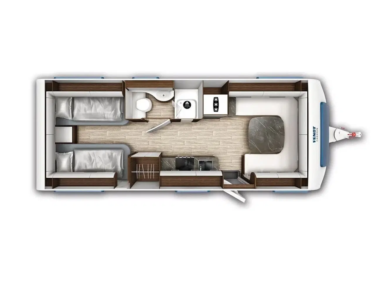 Billede 5 - 2025 - Fendt Diamant 650 GDW   Fendt Diamant med enkeltsenge fra Hinshøj Caravan