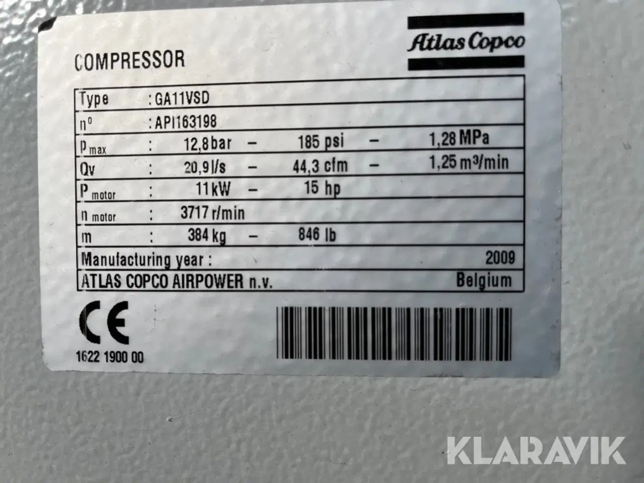 Billede 7 - Skruekompressor Atlas Copco GA11VSD