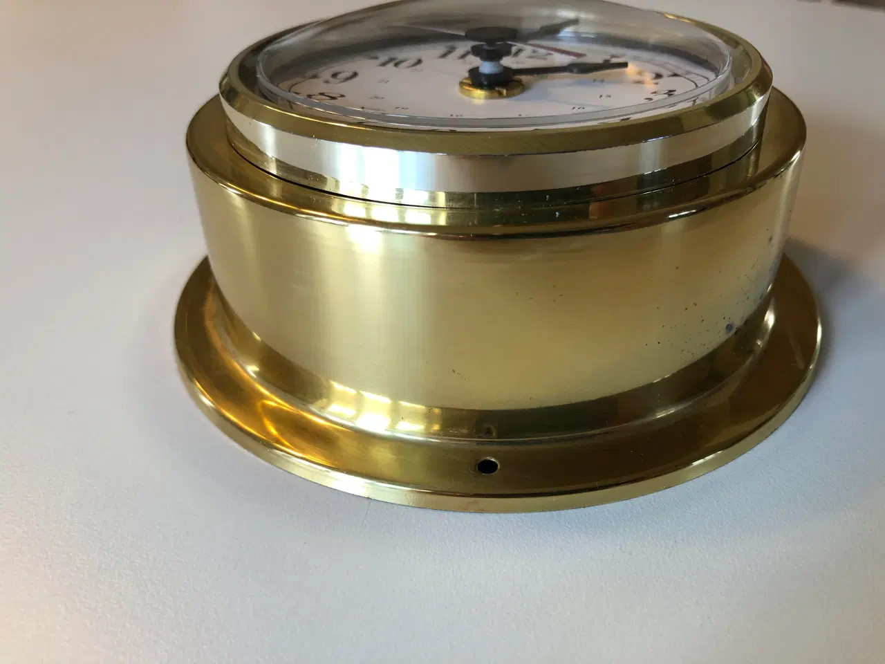 Billede 5 - Flot messing skibsur og barometer med patina