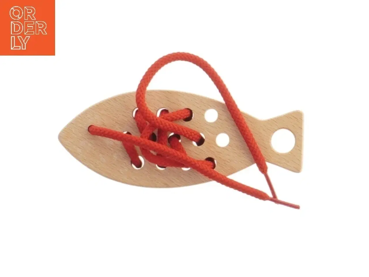 Billede 2 - Læringslegetøj i træ formet som en fisk (str. 15,5 cm)