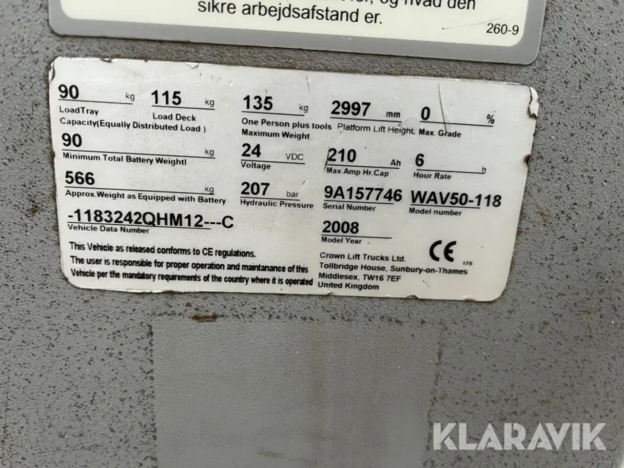 Billede 7 - Pluk lift/truck Crown WAV50-118