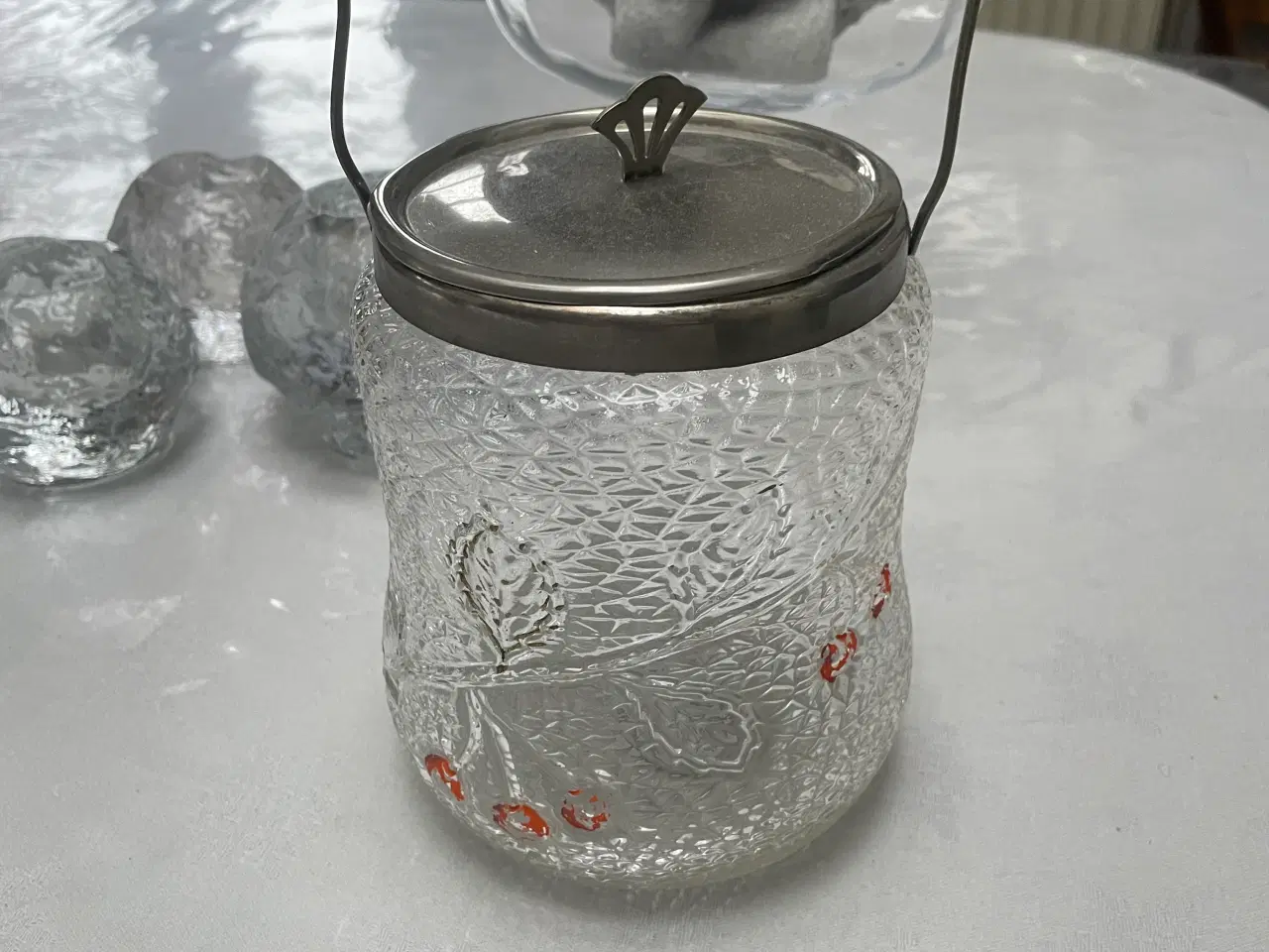 Billede 1 - Gammel kiksespand i glas