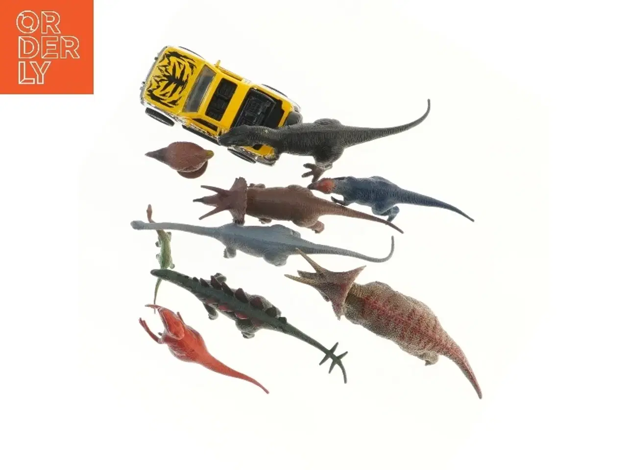 Billede 2 - Legetøjsdinosaurer og legetøjsbil (str. ca 11-23 cm)