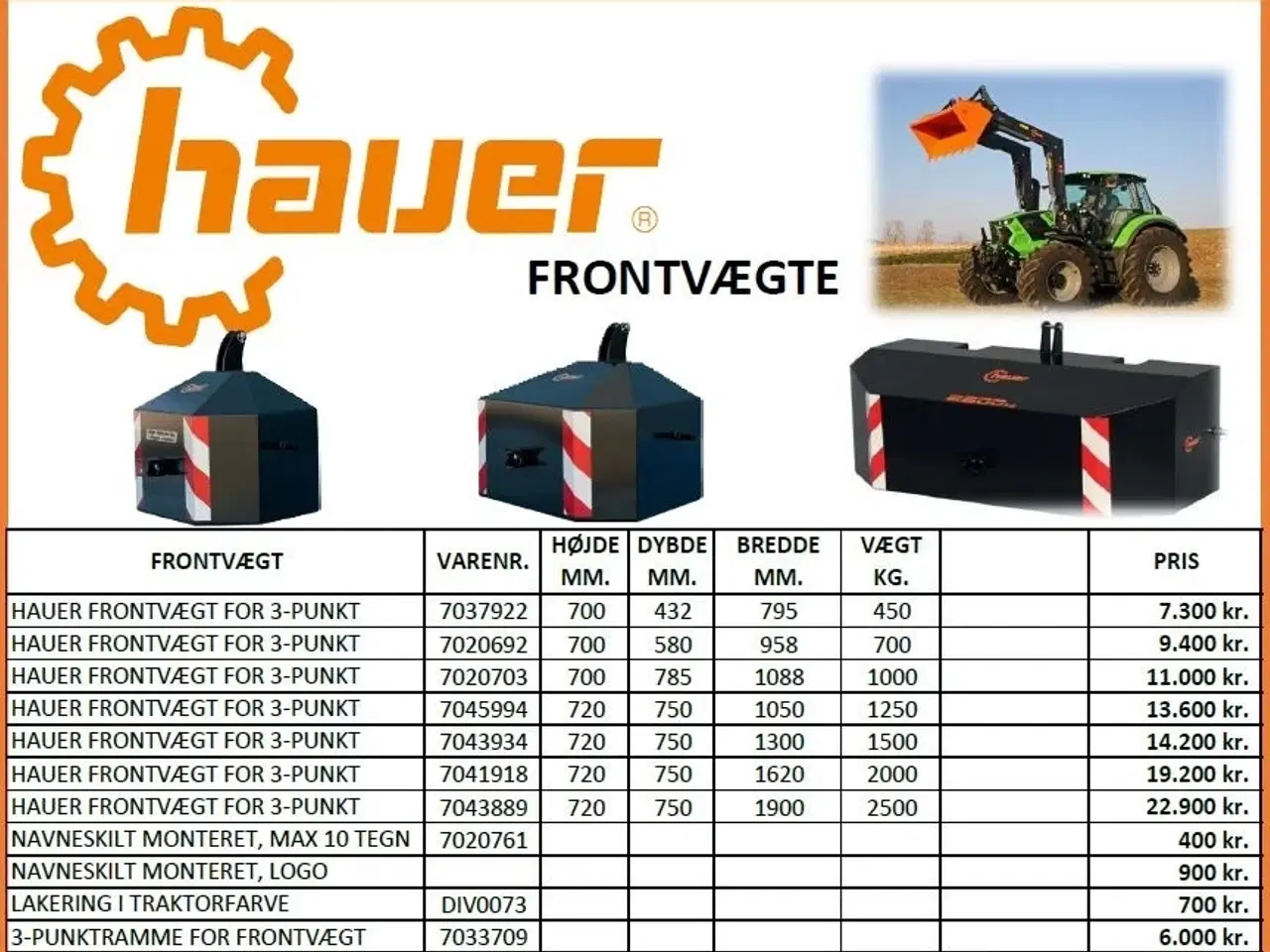 Billede 11 - Hauer Frontvægte 450-2.500 kg.