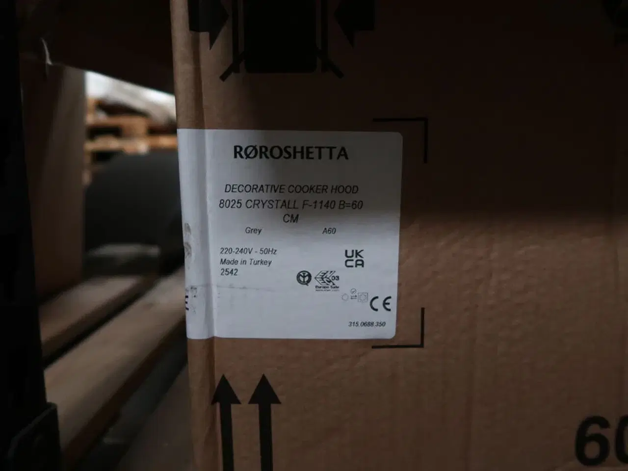 Billede 2 - Emhætte RØROSHETTA 8025 CRYSTALL F-1140