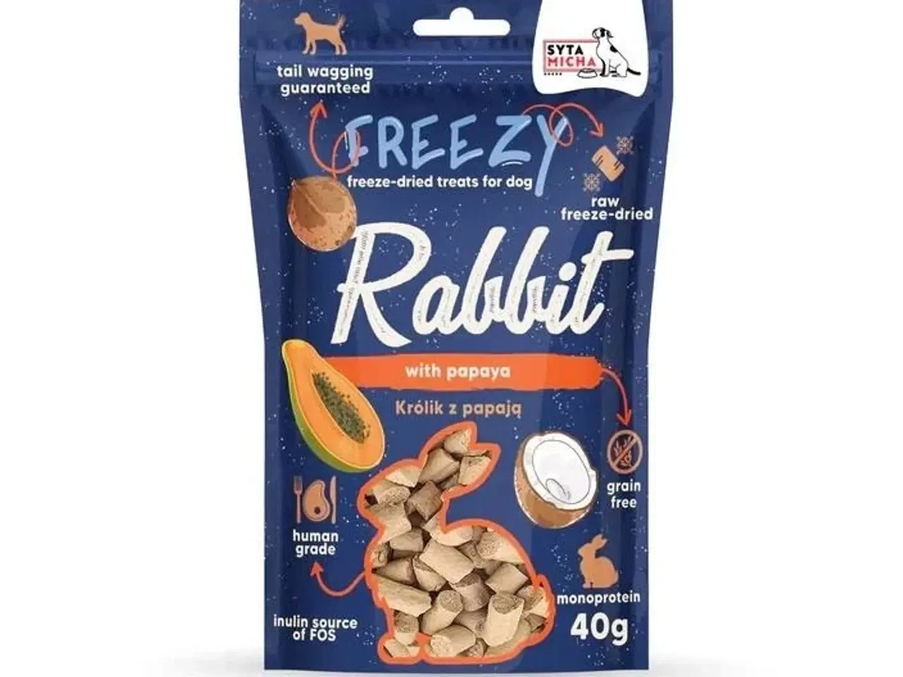 Billede 1 - Hundegodbid – SYTA MICHA Freezy Kanin med papaya, 40 g