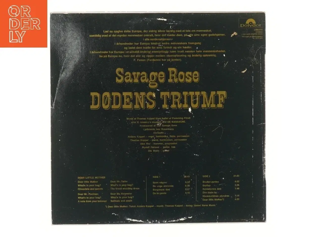 Billede 2 - Savage Rose - Dødens Triumf vinyl fra Polydor