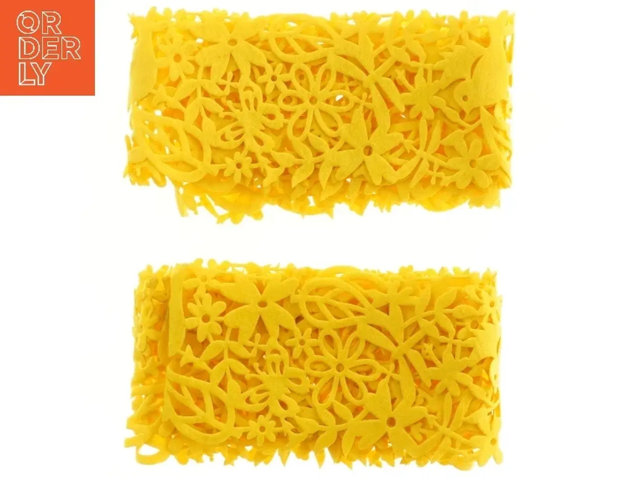 Billede 1 - Nye Gule filtløbere med blomsterdesign (str. 2 stk 14x200 cm)