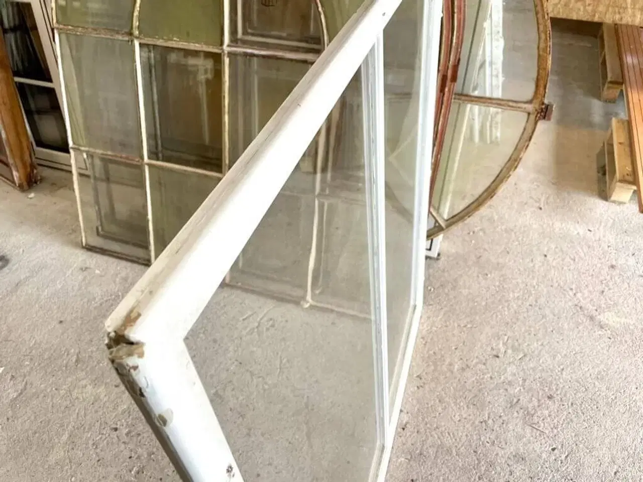 Billede 3 - Originalt trukket glas i stor forsatsramme