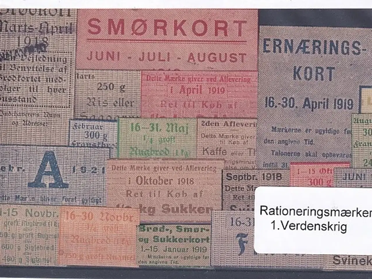 Billede 1 - Rationeringsmærker - 1. Verdenskrig