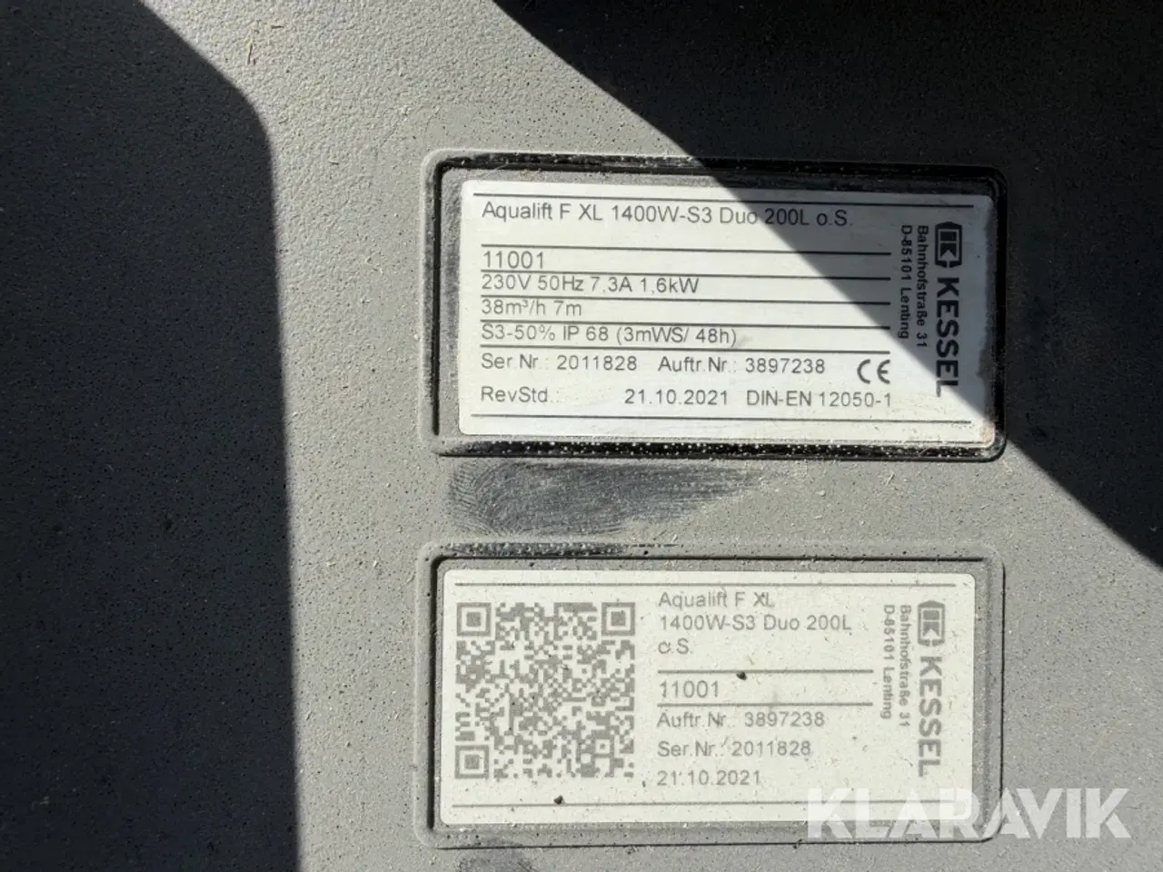 Billede 6 - Pumpe- og løftestation Kessel Aqualift F XL 1400 W S3 Duo 200 liter