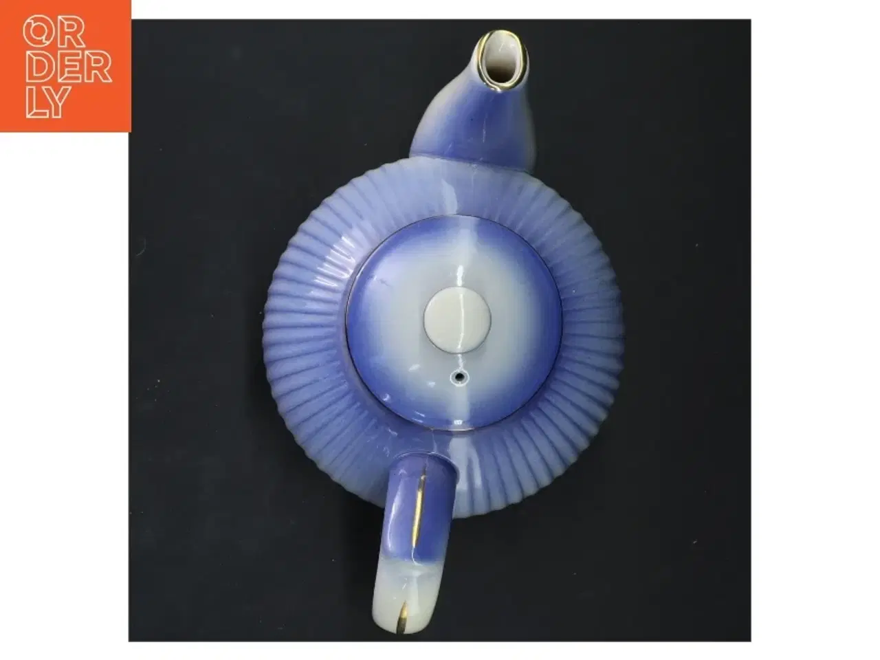 Billede 4 - Blå porcelæns tekande fra Søholm Hammersø (str. 14x22 cm)