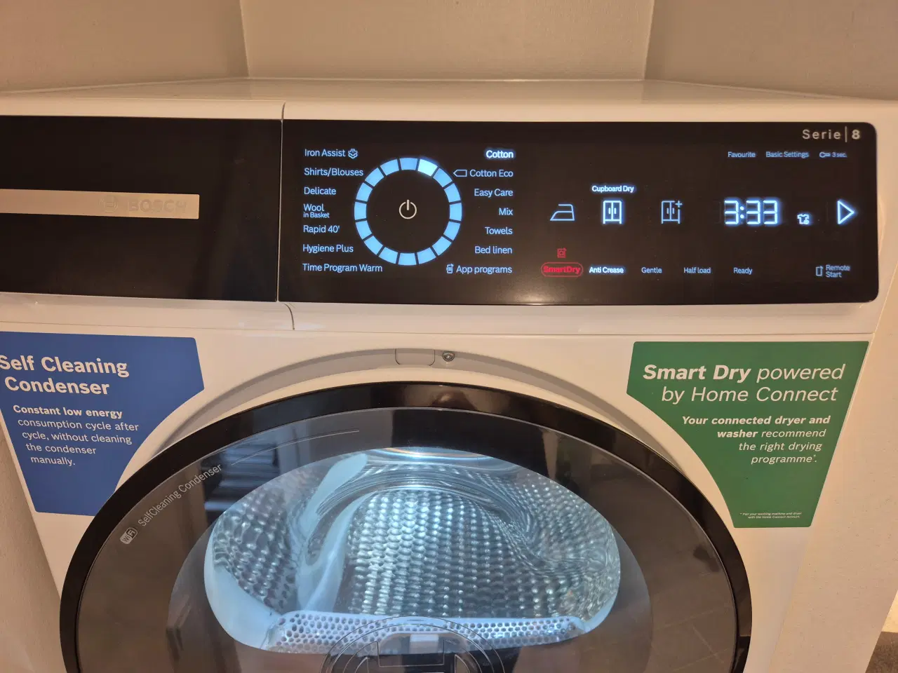 Billede 6 - Bosch WQ824SCESN Kondens Tørretumbler 9 kg Hvid