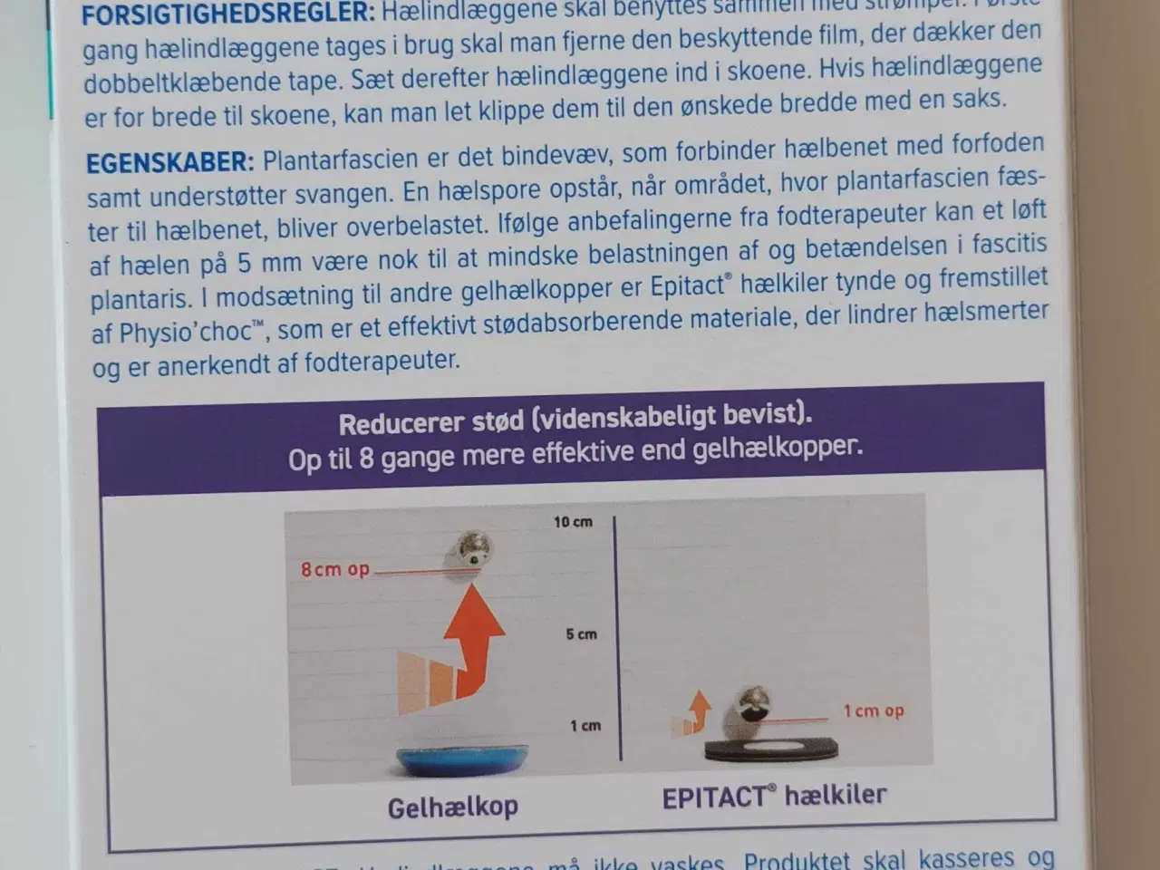 Billede 2 - Epitact hælindlæg hælspore støddæmpende str L