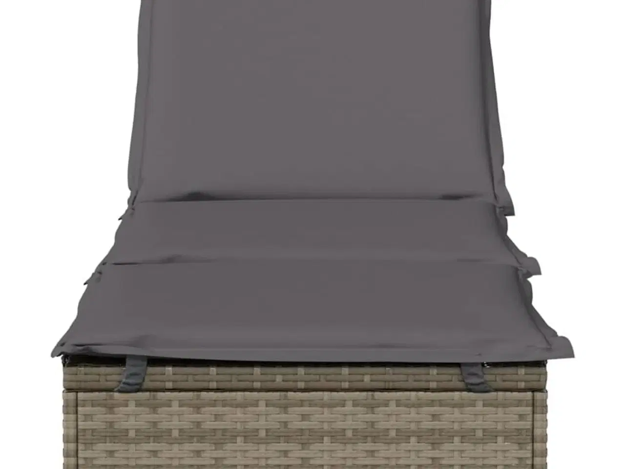 Billede 5 - Liggestol 1 stk. med hynde 201x55x62 cm polyrattan grå