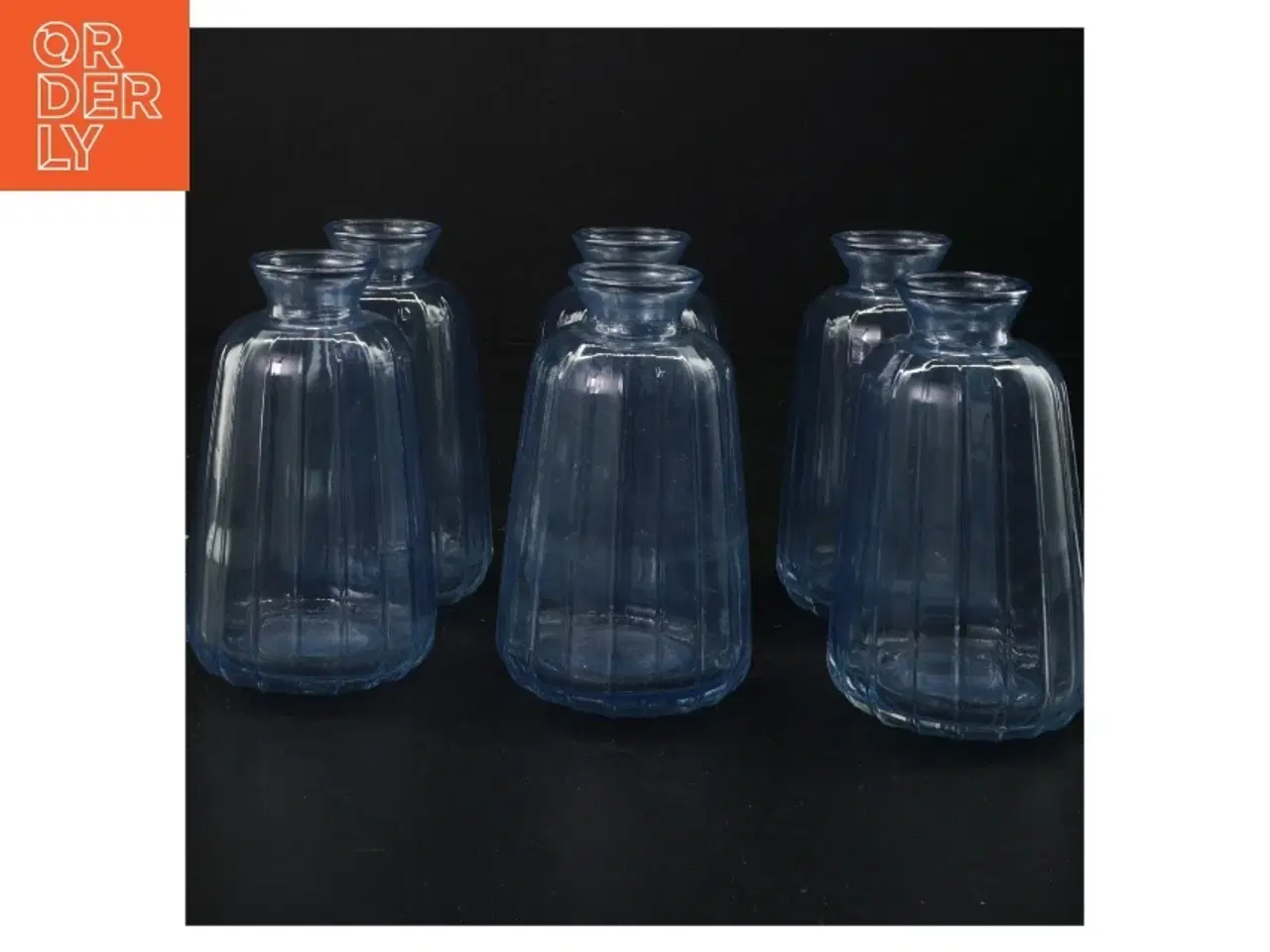 Billede 1 - Blå glasvaser (str. 11 x ø, 7 cm)