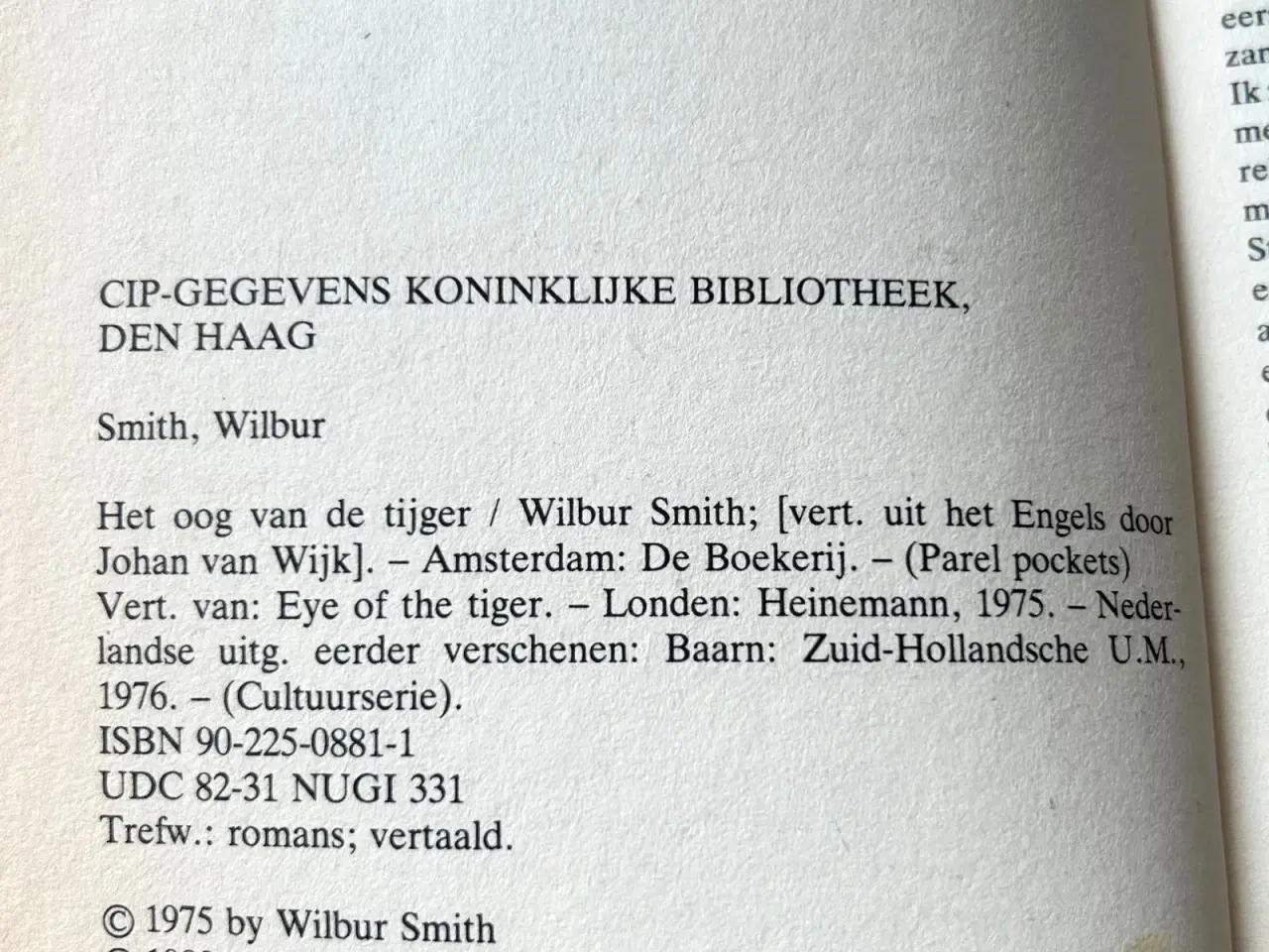 Billede 3 - Het Oog Van De Tijger by Wilbur Smith (Dutch Editi