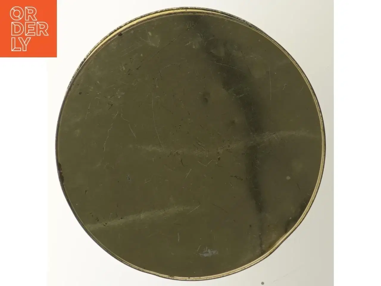 Billede 3 - Dekorativ rund metaldåse (str. Ø 19x11,5 cm)