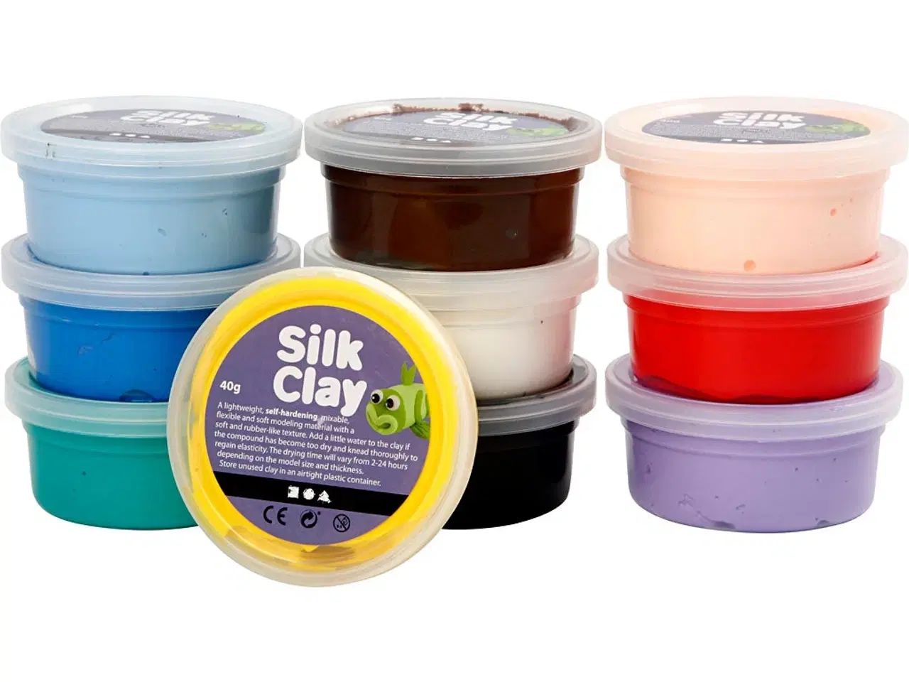Billede 1 - Silk Clay®, Basic 1, ass. farver, 10x40g/ 1 pk.