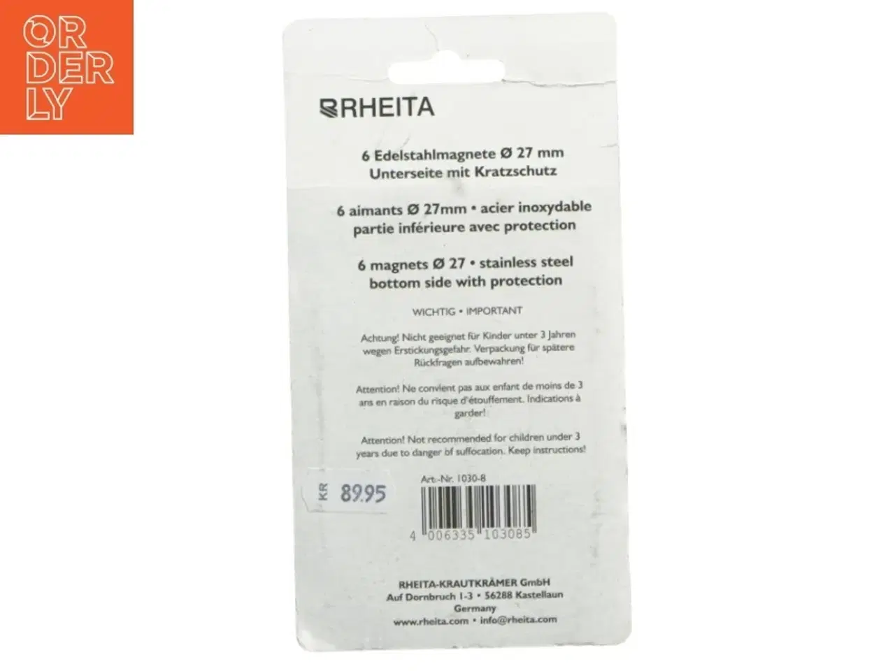 Billede 2 - Rustfri stål magneter 6 stk fra Brheita (str. 6 styk Ø 27 mm)