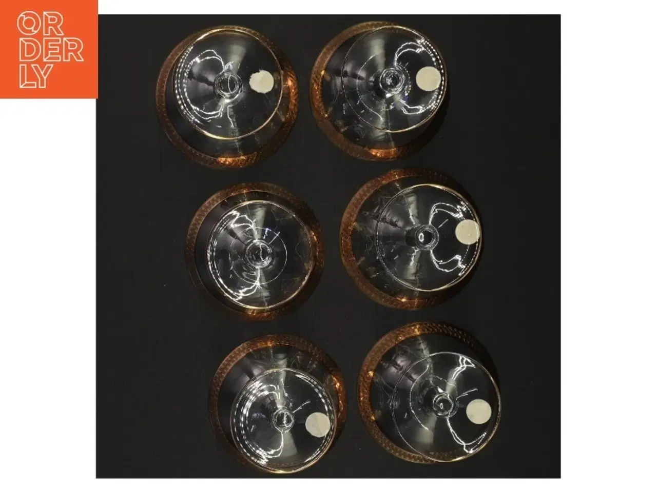 Billede 4 - Tosca Lyngby Vintage champagneskåle med gulddekor fra Lyngby (str. 8 x 8 cm)