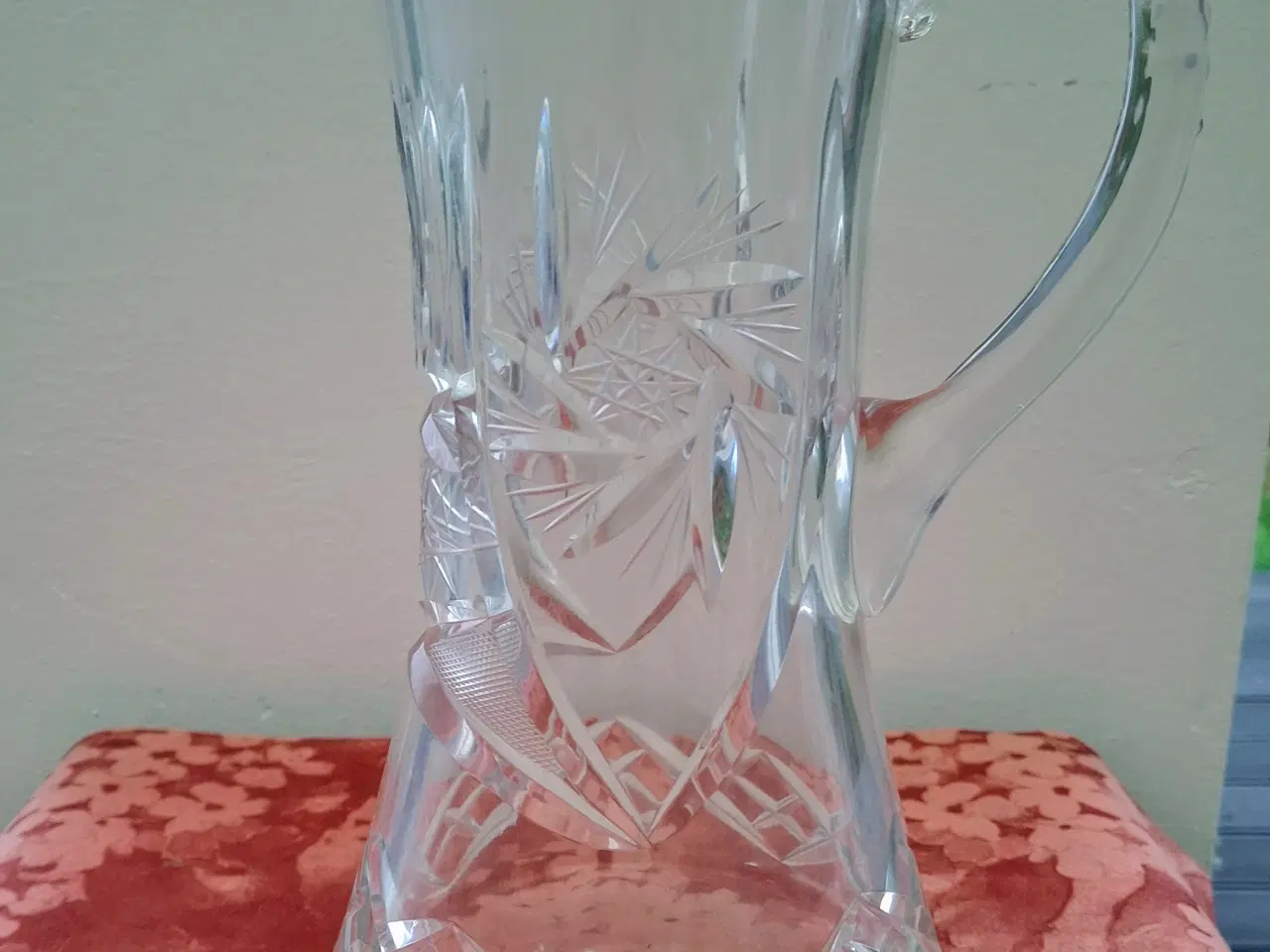 Billede 3 - Vand- eller juicekande i slebet krystalglas