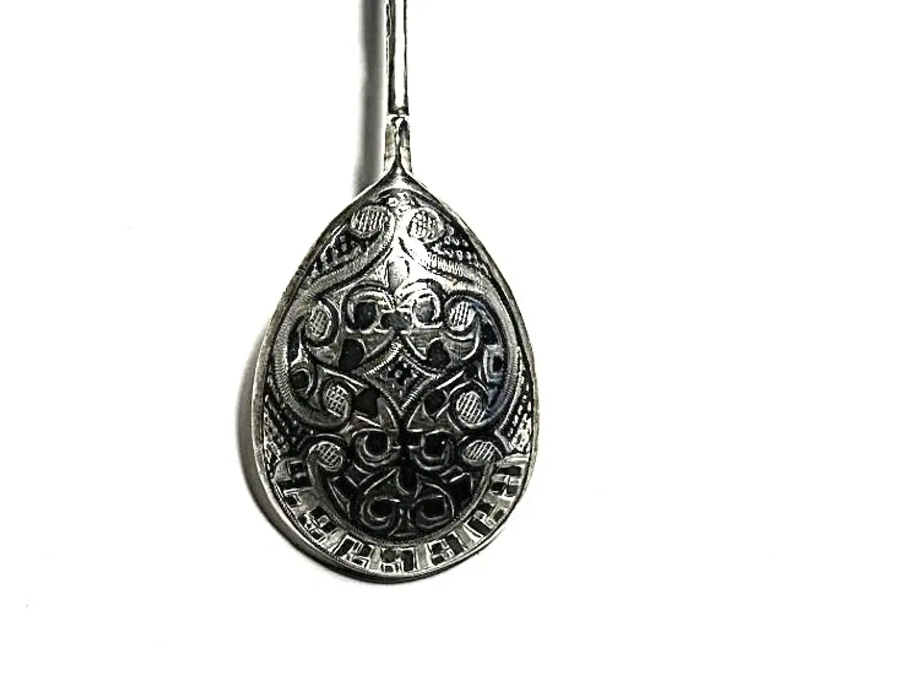 Billede 1 - Russisk sølvske med emalje.