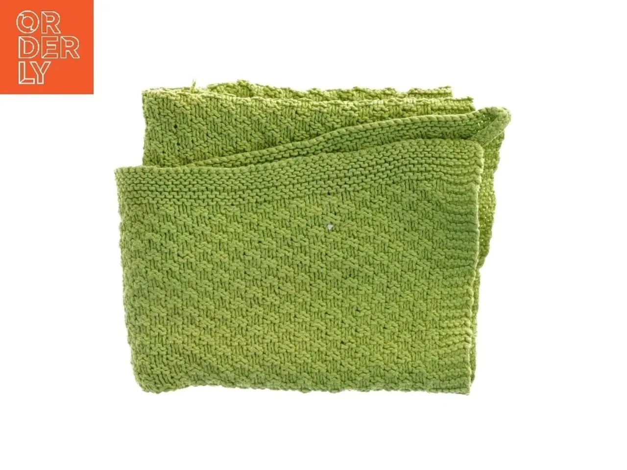 Billede 6 - Grønt strikket tæppe (str. 64 x 36 cm)