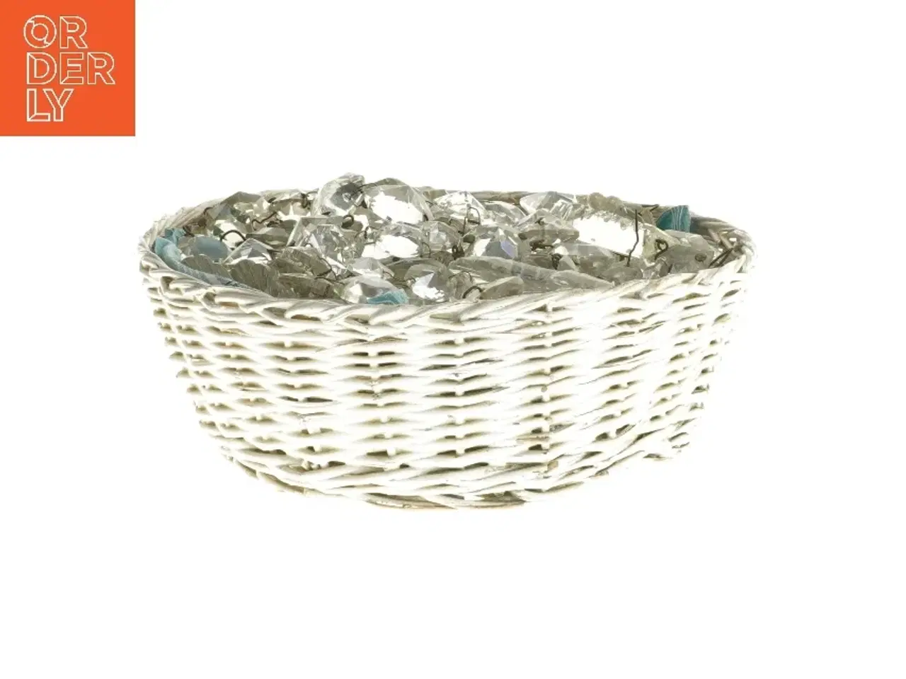 Billede 1 - Kurv med krystalpynt (str. 21,5 cm)