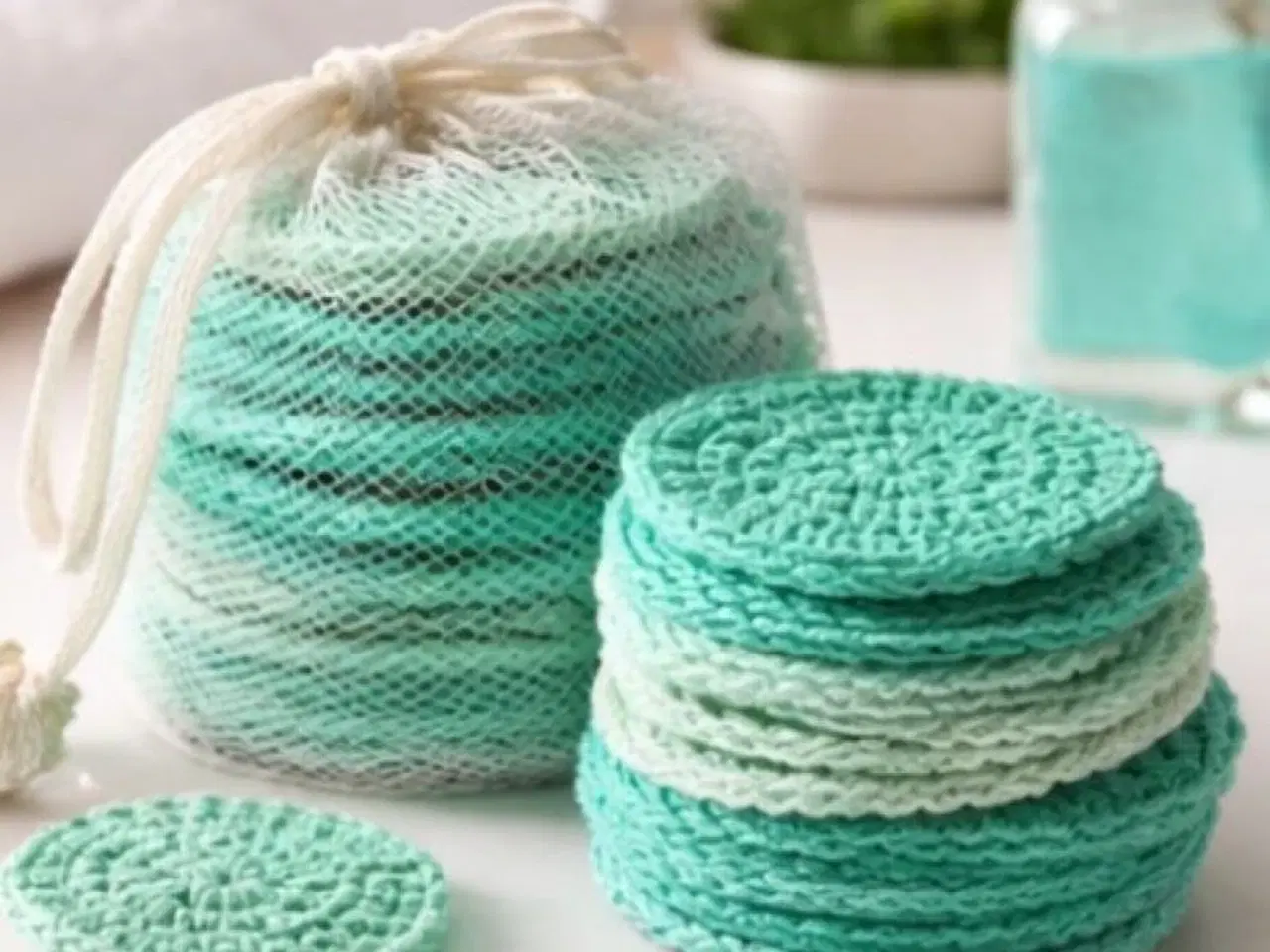 Billede 5 - 16 bomuldsrondeller. Spar ressourcer.