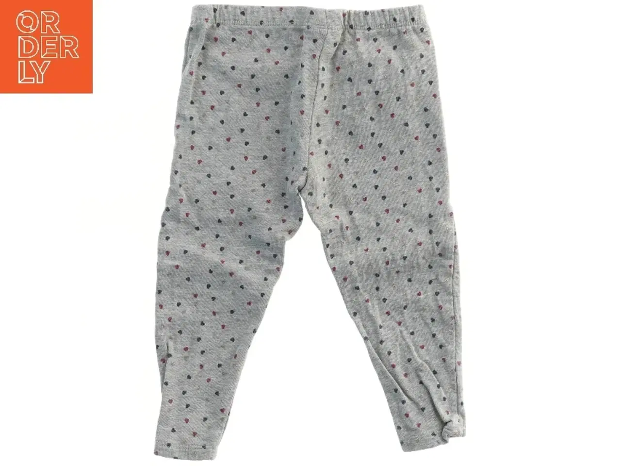 Billede 2 - Grå leggings med hjerteprint fra Fagottino (str. 92)