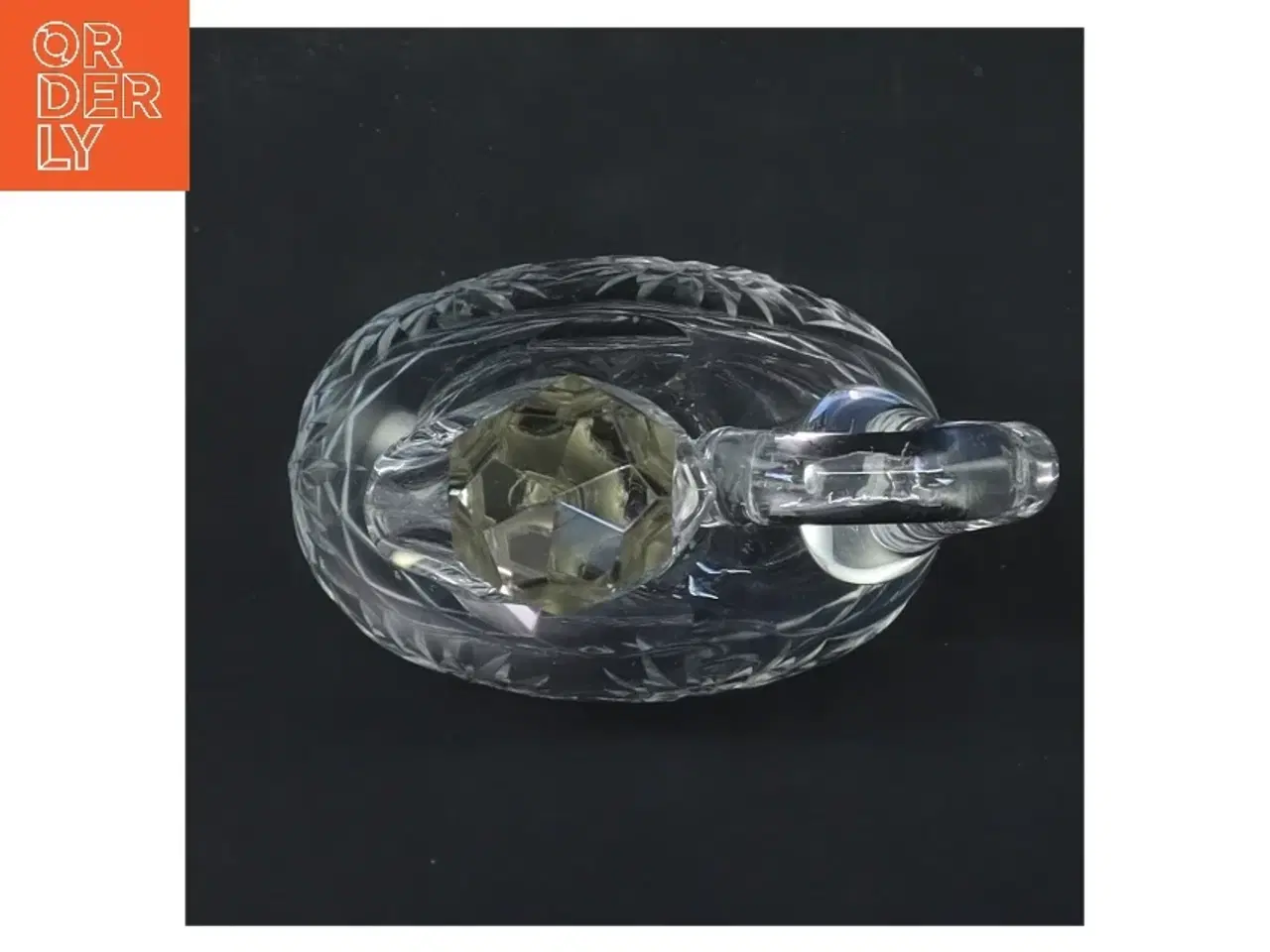 Billede 2 - Karaffel i slebet glas med prop og hank (str. 16 cm)