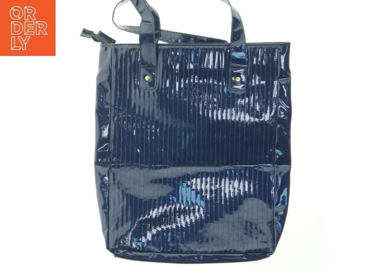 Billede 2 - Shiny blå håndtaske fra Edith G Ella (str. 42x36 cm)