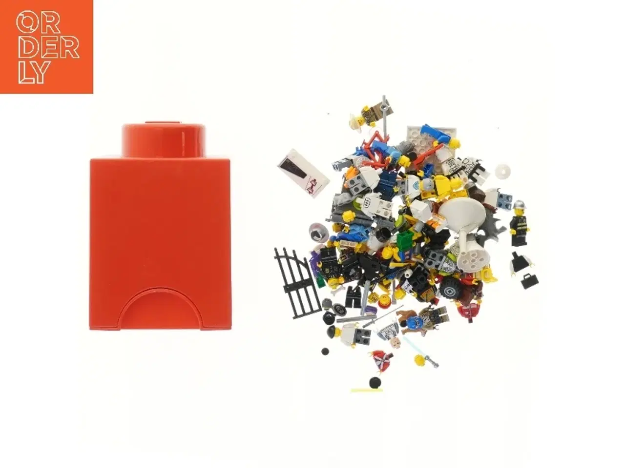 Billede 1 - LEGO opbevaringsboks med LEGO-figurer og -dele fra Lego (str. 15x12,5 cm)