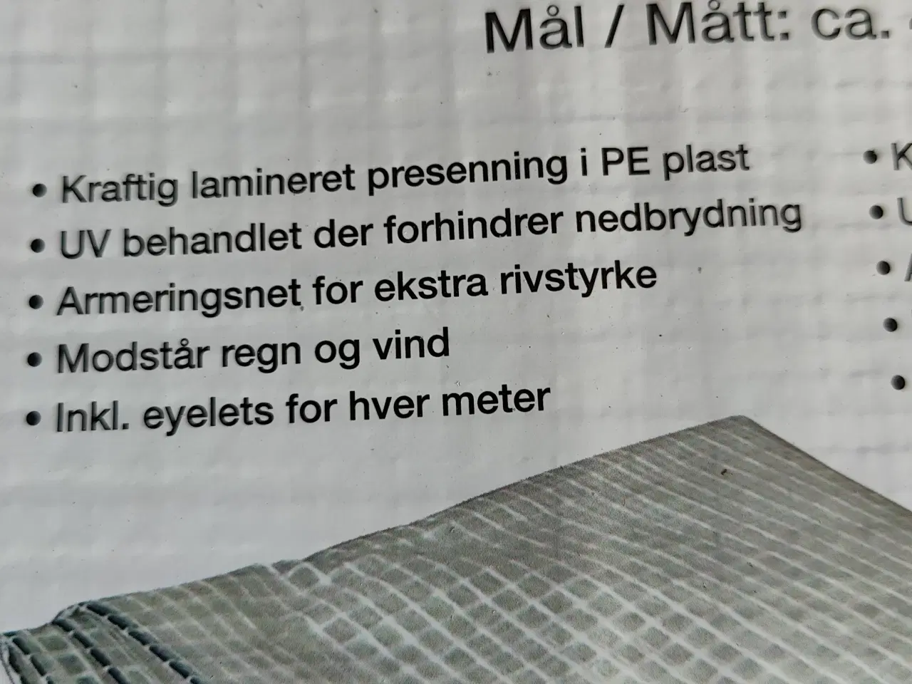 Billede 3 - Presenning , ny købt til overdækning af båd