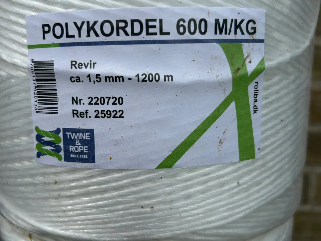 Billede 2 - Polycordel 1200m i rulle brudstyrke 54kg