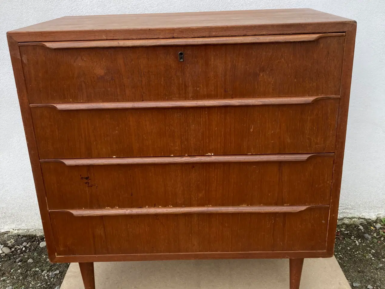 Billede 1 - Teak kommode med 4 skuffers