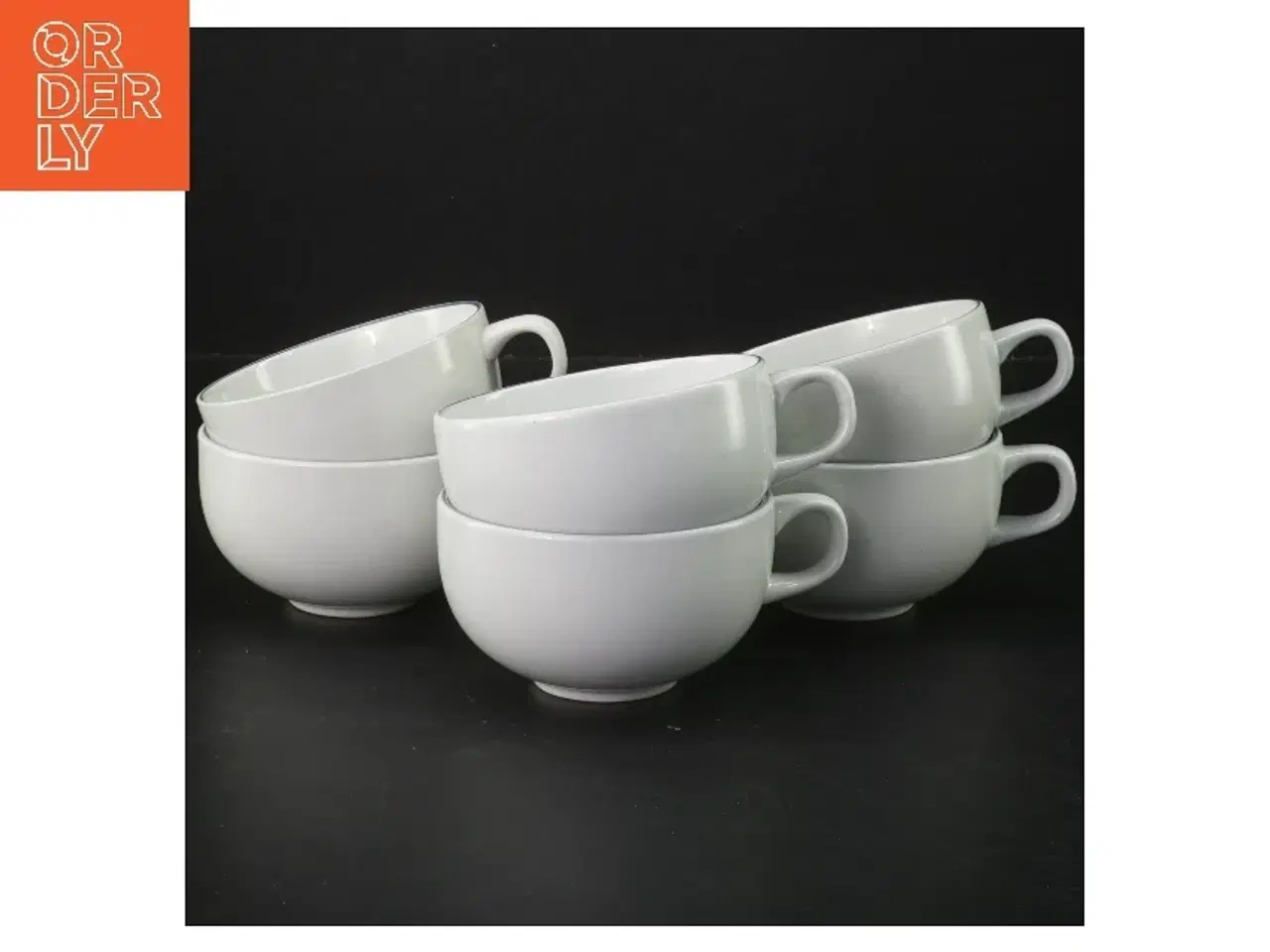 Billede 1 - Hvide tekopper, 6 stk. fra Royal Copenhagen (str. 6 styk, ø 8,5 cm)