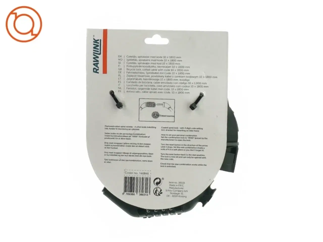 Billede 2 - Cykel lås med kode fra Rawlink (str. 180 cm)