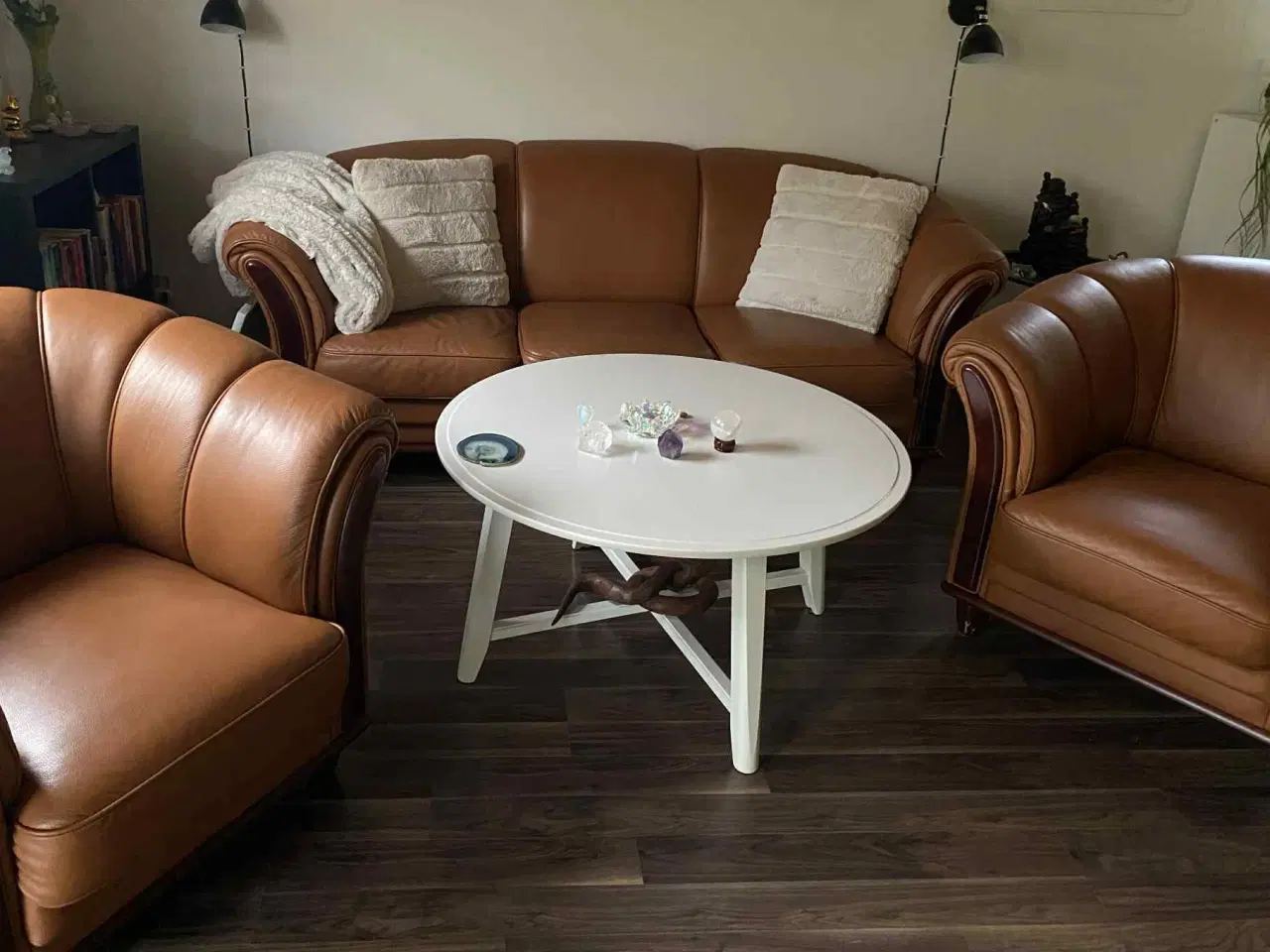 Billede 5 - Håndlavet ægte læder sofa og to stole