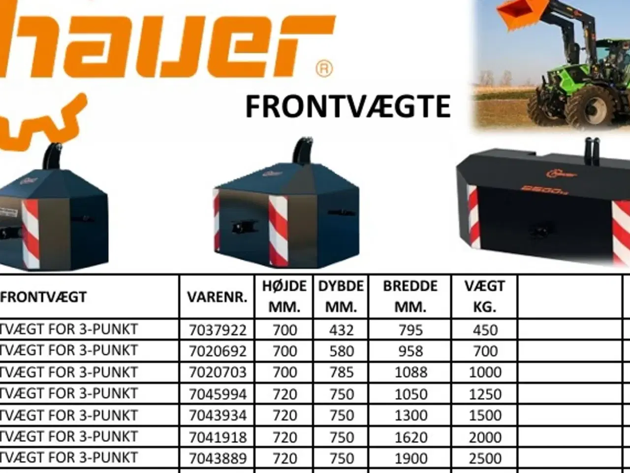 Billede 11 - Hauer Frontvægte 450-2.500 kg.
