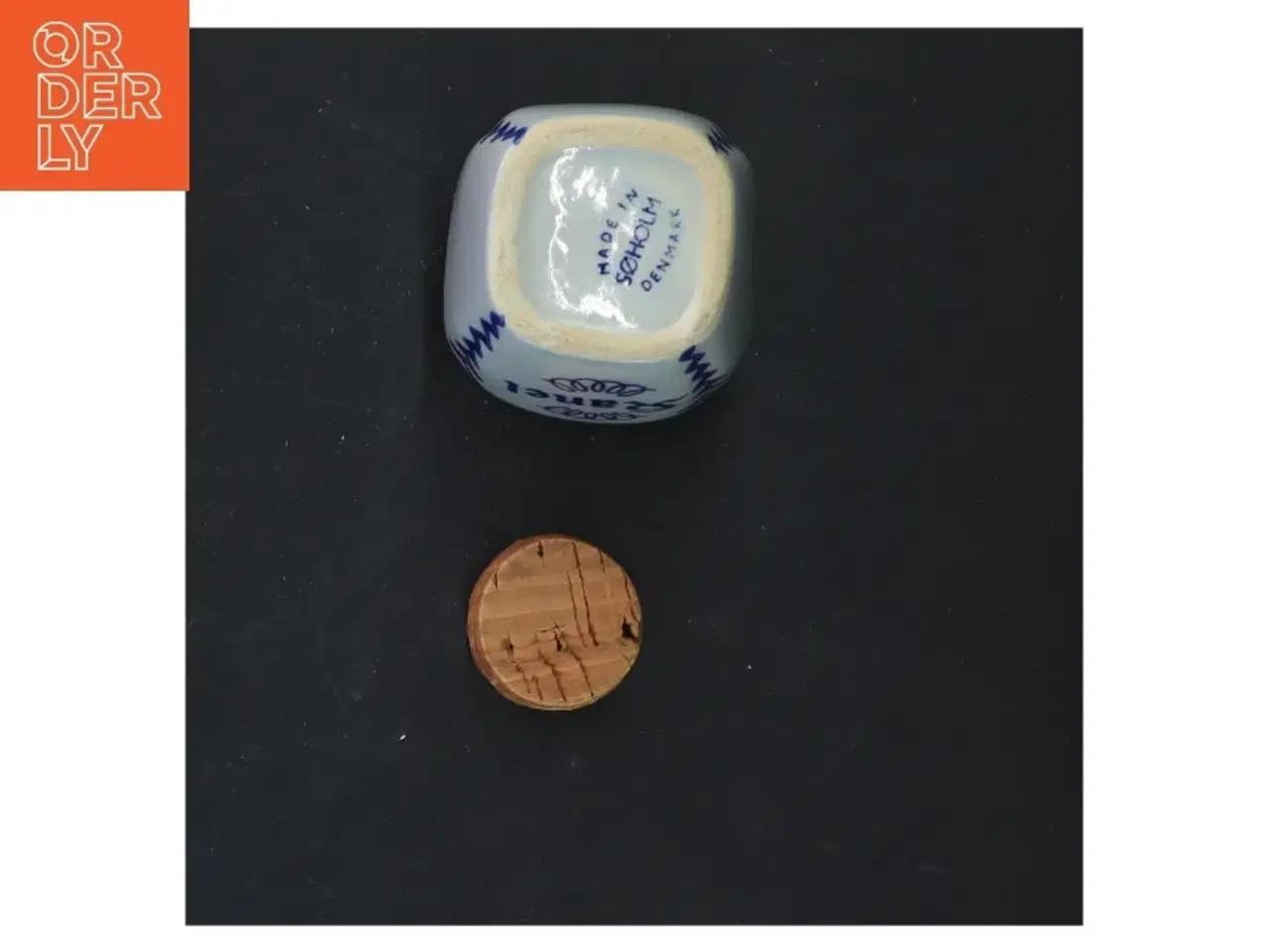 Billede 3 - Antik kanelkrukke med korklåg fra Schoelckm (str. 8x5x5 cm)