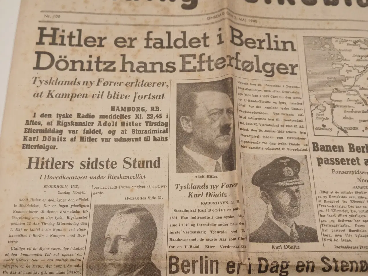 Billede 1 - Kolding Folkeblad 2 maj 1945