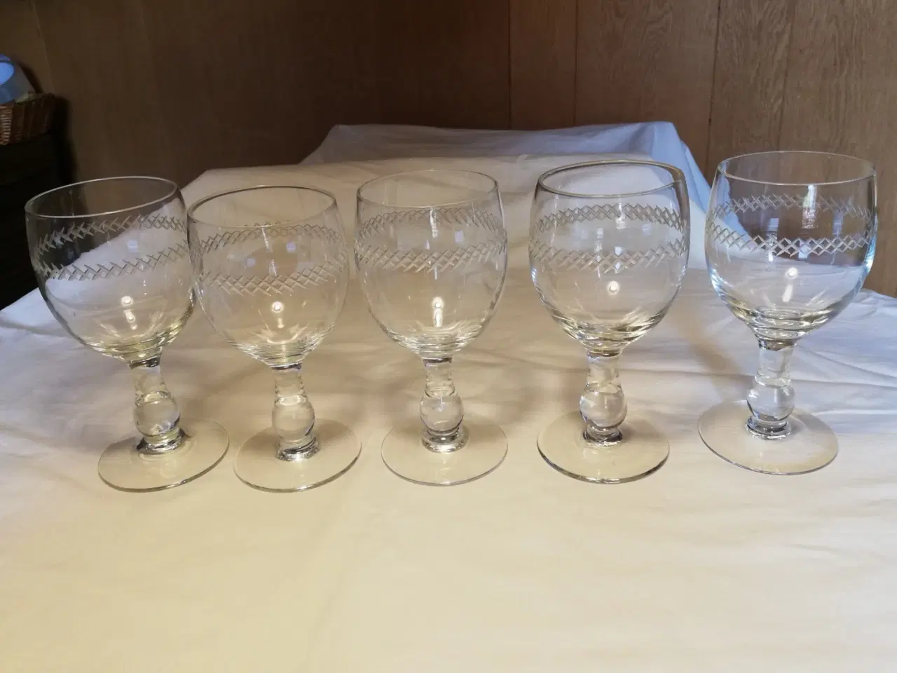 Billede 2 - 6 krydsslebne ballonglas fra Kastrup /Holmegaard G