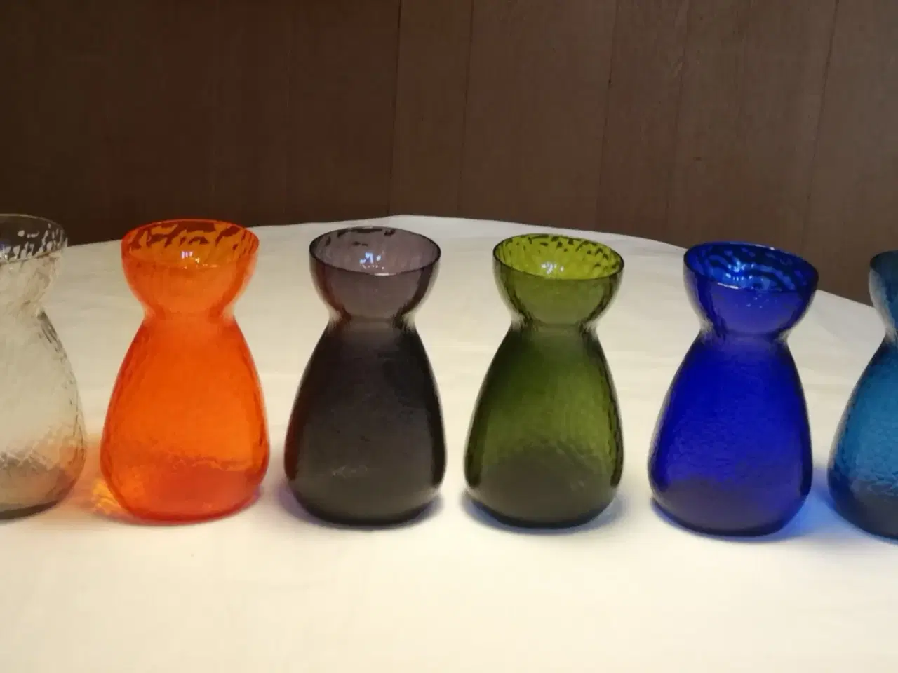 Billede 1 - Ovale hamret hyacintglas fra Kastrup/Fyens Glasvær