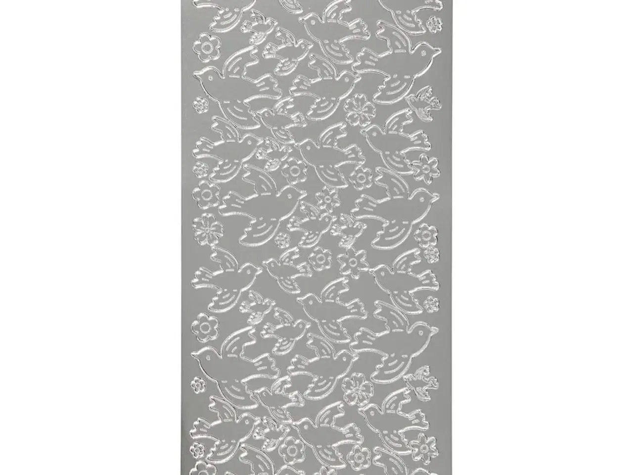 Billede 1 - Sølv Duer Stickers - 10x23 cm, Elegant Dekoration